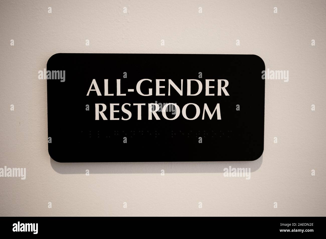 Restroom All-Gender segno a Los Angeles, Calfornia Foto Stock