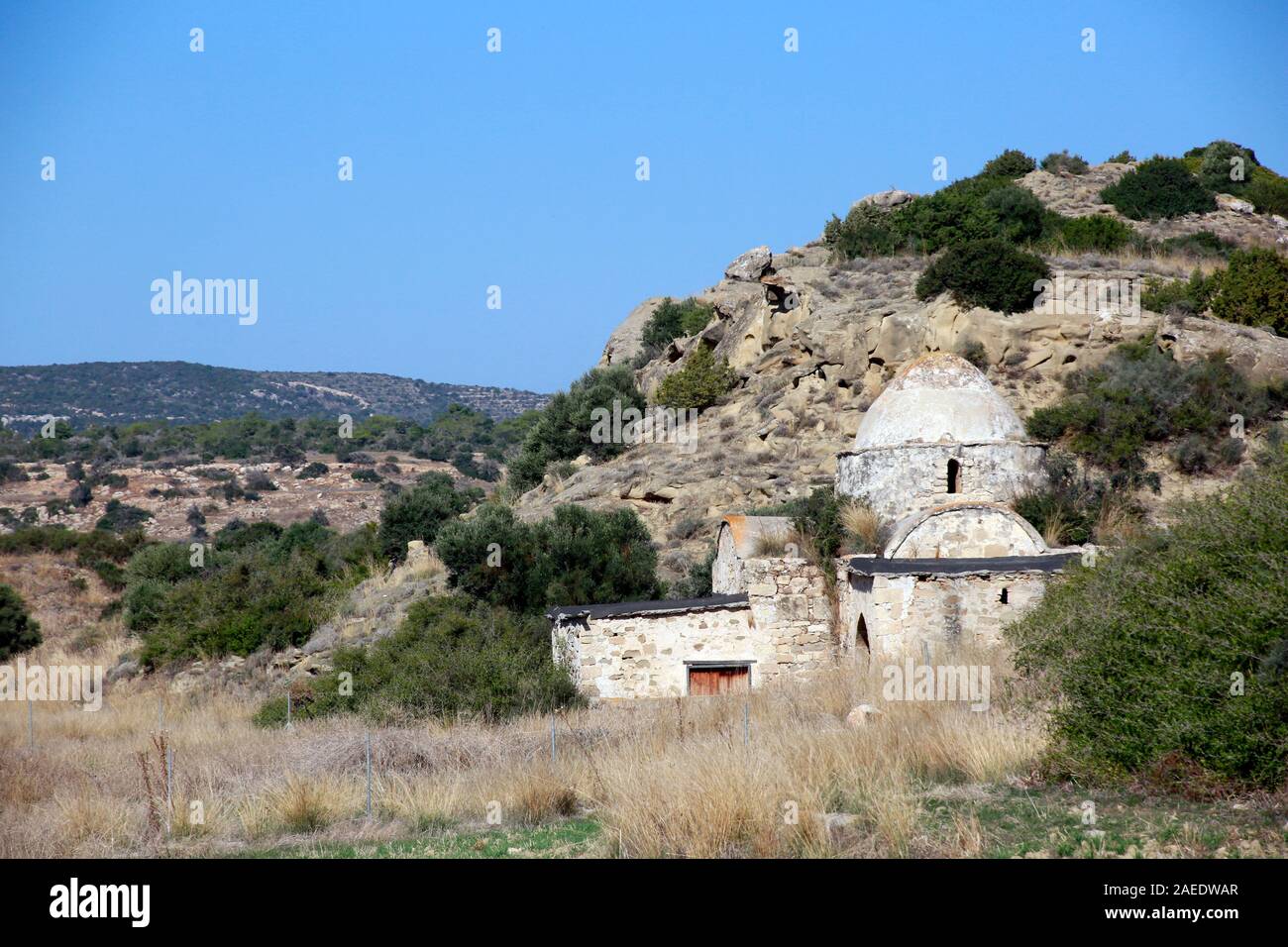 Ehemalige Panaghia Kyra Kirche auf der Karpaz-Halbinsel, Sazliköy, Türkische Republik Nordzypern Foto Stock