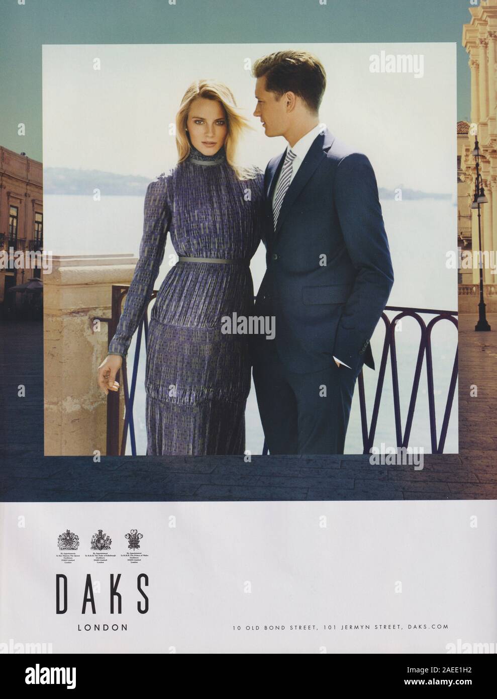 Poster pubblicitario Daks casa di moda su rivista cartacea da 2015 anni, pubblicità, pubblicità creativa dagli anni '2010 Foto Stock