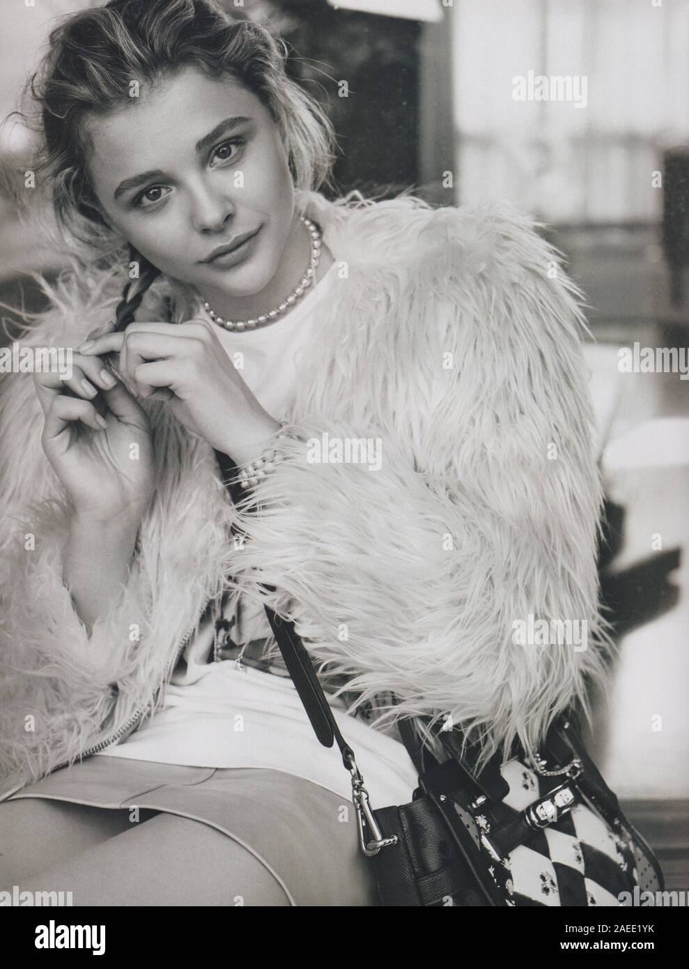 Poster pubblicitari Pullman New York borsetta con Chloe Grace Moretz attrice in magazzino carta dal 2015, pubblicità, annuncio creativi da 2010s Foto Stock