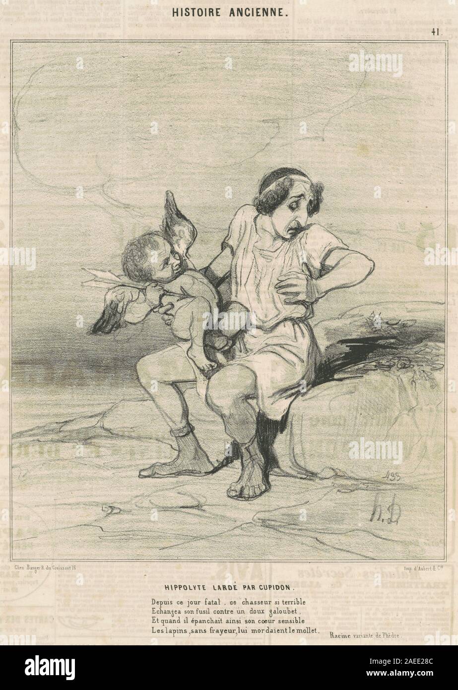 Honoré Daumier, Hippolyte lardé par Cupidon, xix secolo Hippolyte lardé par Cupidon; xix secolo data Foto Stock