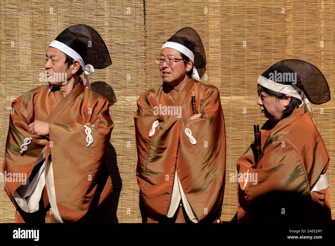 Aprile 15, 2019: giapponese persone che indossano abiti tradizionali durante l'annuale festival di Takayama. Takayama, Giappone Foto Stock