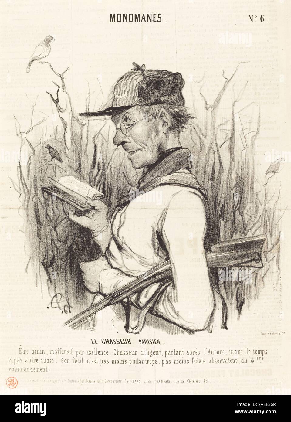 Honoré Daumier, Le Chasseur Parisien, 1841 Le Chasseur Parisien; 1841data Foto Stock