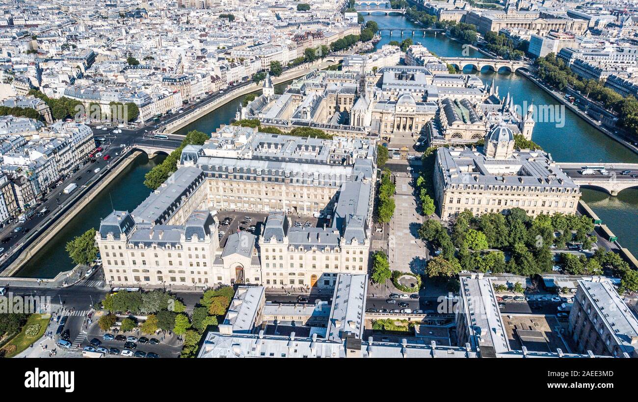 La Préfecture de Police di Forze di Polizia di Stato, Ile de la Cite, Parigi, Francia Foto Stock