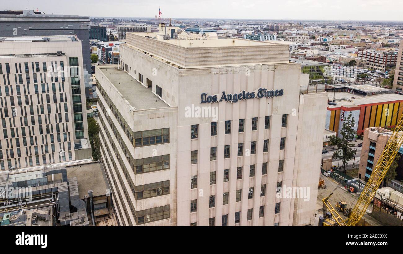 Los Angeles Times building, Los Angeles, California Foto Stock