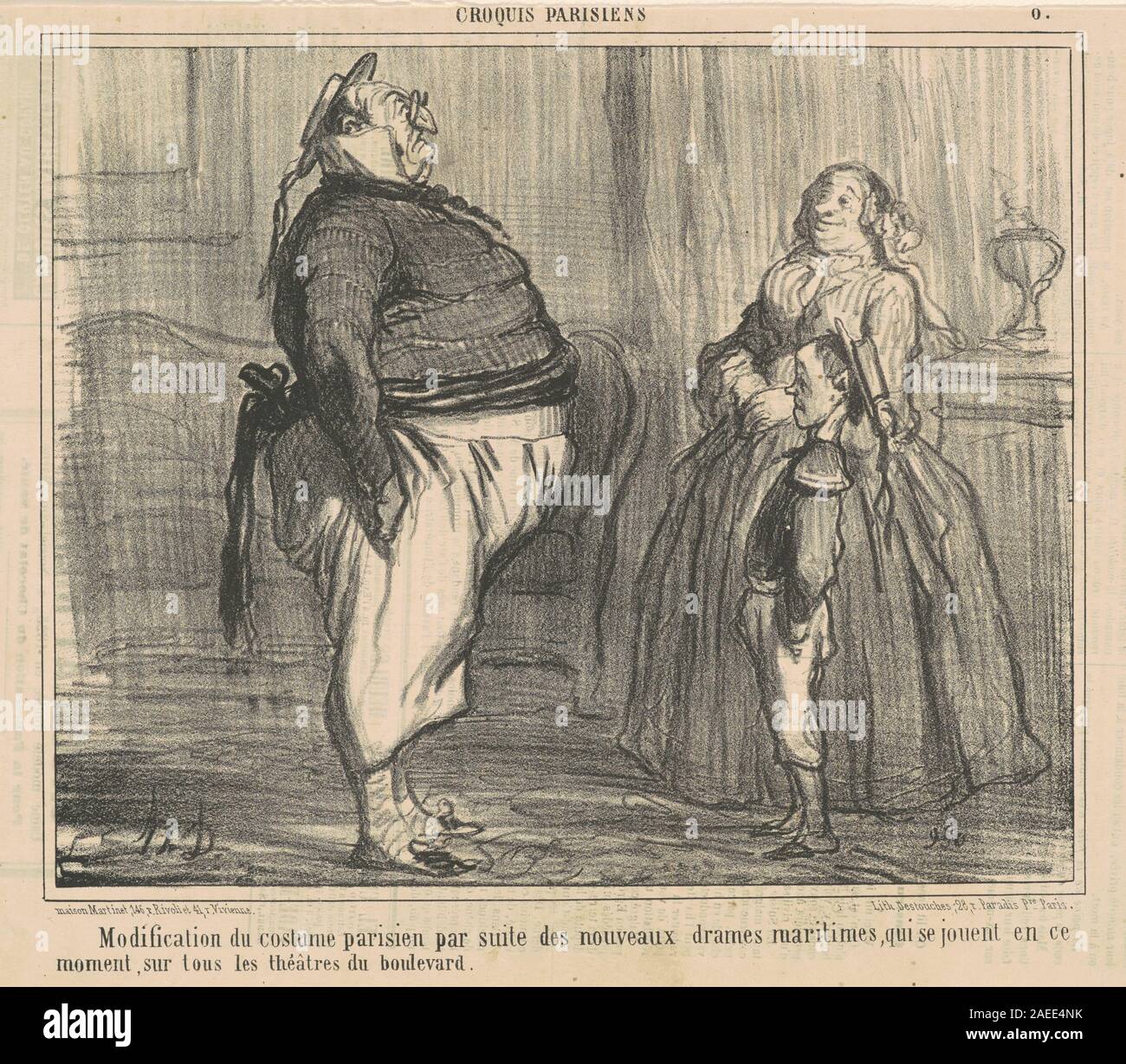 Honoré Daumier, modifica du costume parisien , XIX secolo modifica du costume parisien ...; xix secolo data Foto Stock