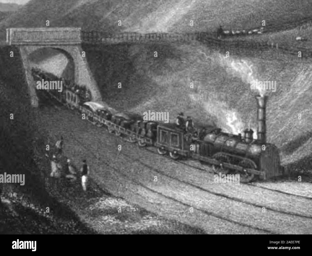 Un treno presto sul Newcastle e Carlisle Railway Foto Stock