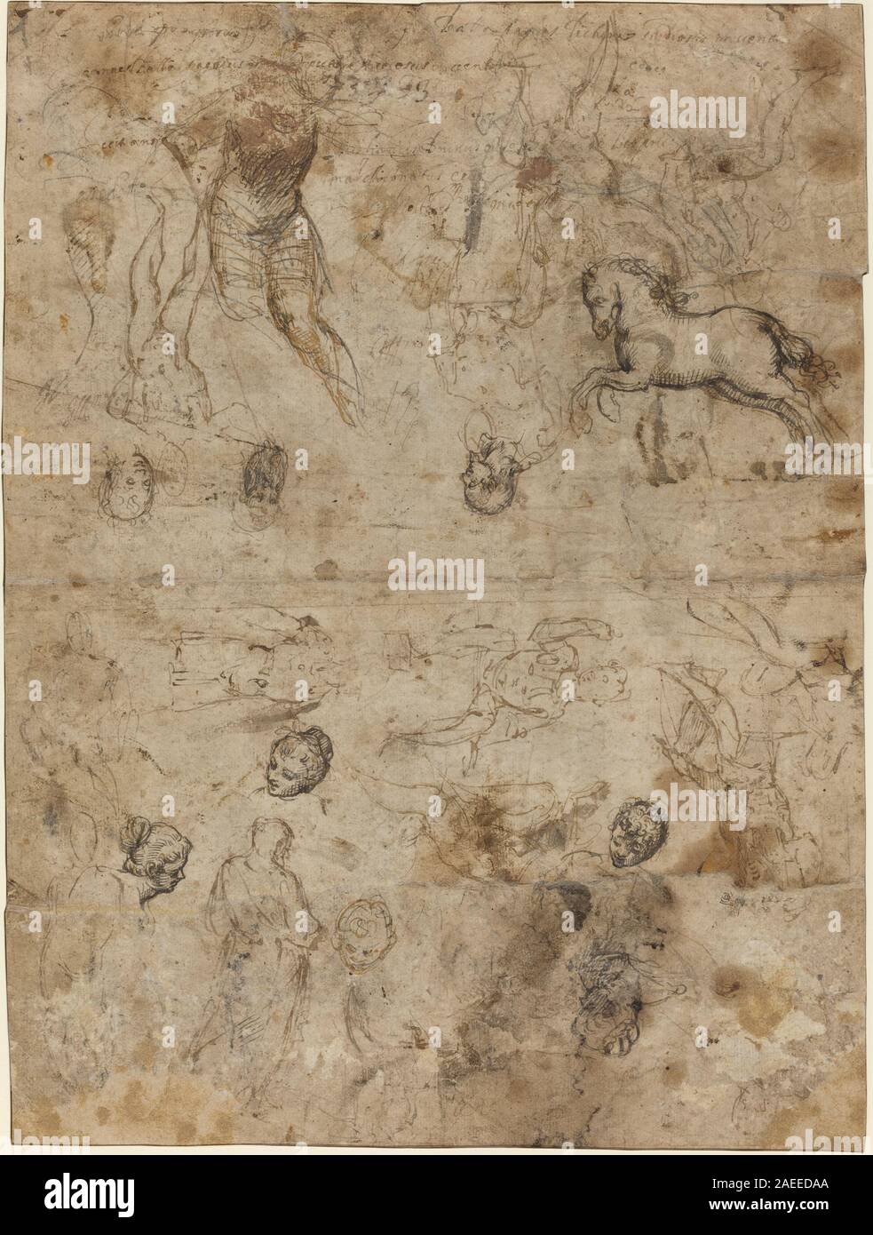 L'italiano del XVI secolo, foglio di studi, tardo XVI secolo Foglio di studi; tardo XVI secolo Foto Stock