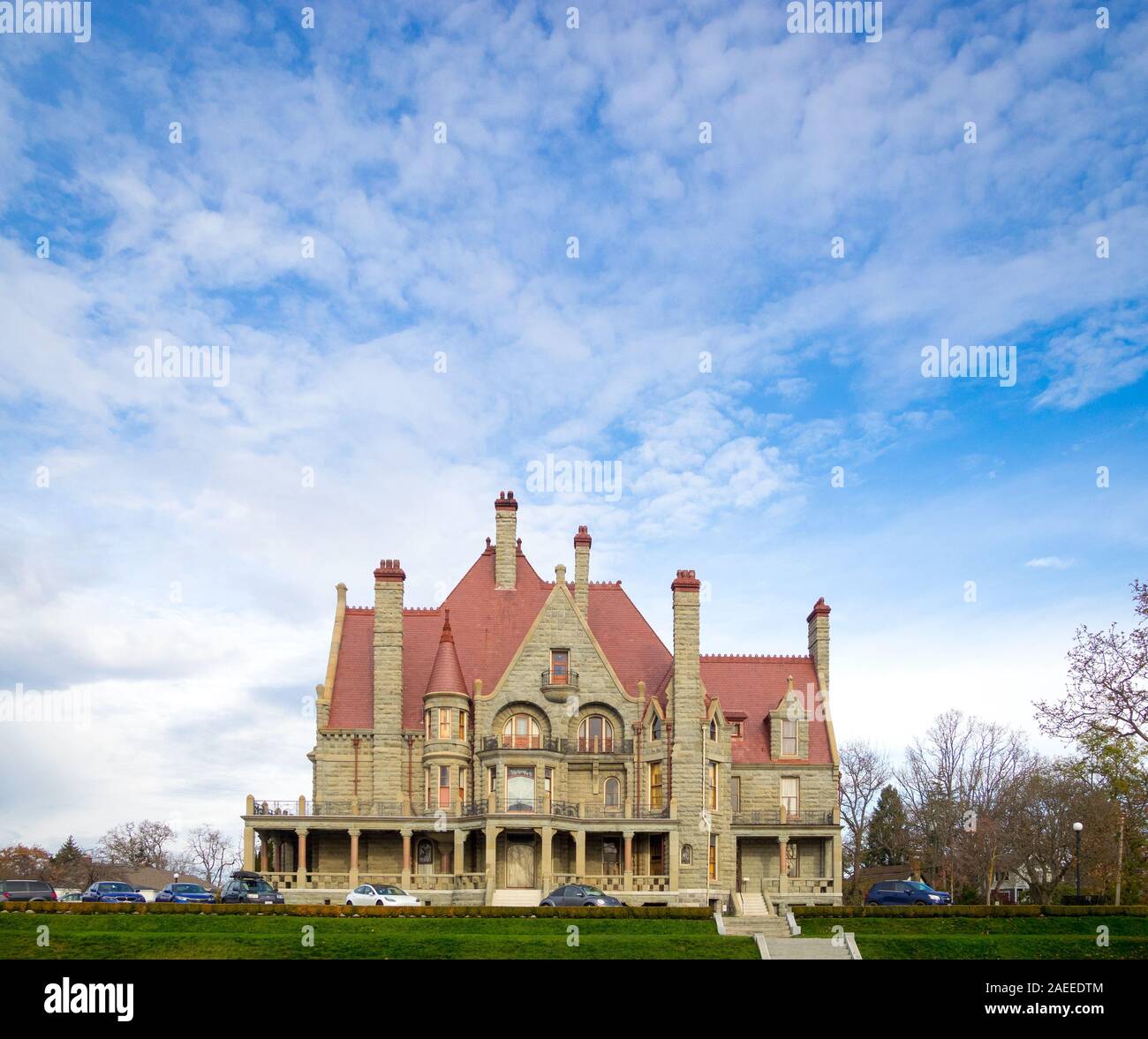 Craigdarroch Castle, una storica, dell'epoca vittoriana Baronale Scozzese mansion in Victoria, British Columbia, Canada, Foto Stock