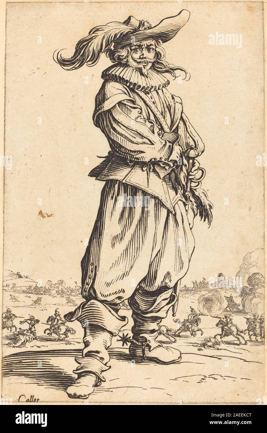 Jacques Callot, soldato con cappello piumato, c 1620-1623 soldato con cappello piumato; c. 1620/1623 Foto Stock