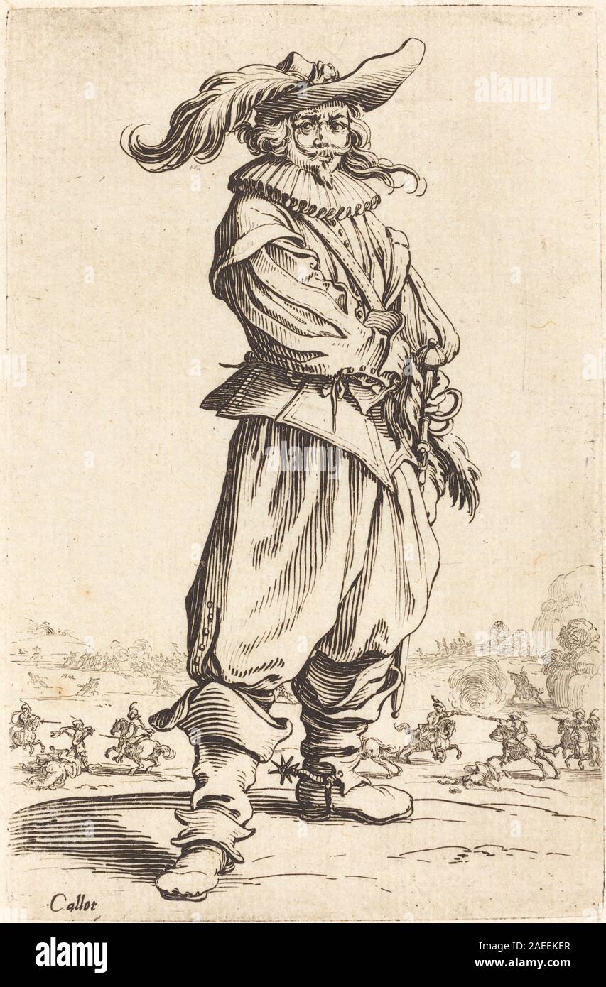 Jacques Callot, soldato con cappello piumato, c 1620-1623 soldato con cappello piumato; c. 1620/1623 Foto Stock