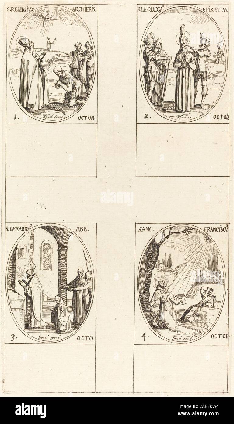 Jacques Callot, St Remigius; St Leodegarius; San Gerardo, Abate; San Francesco di Assisi San Remigius; San Leodegarius; San Gerardo, Abate; San Francesco di Assisi Foto Stock