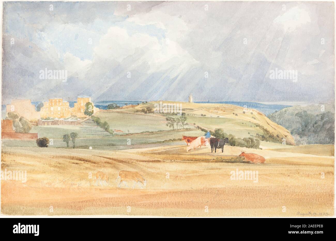 James Bulwer, paesaggio con i bovini (Somerset), 1830 Paesaggio con bovini (Somerset?); 1.830 data Foto Stock