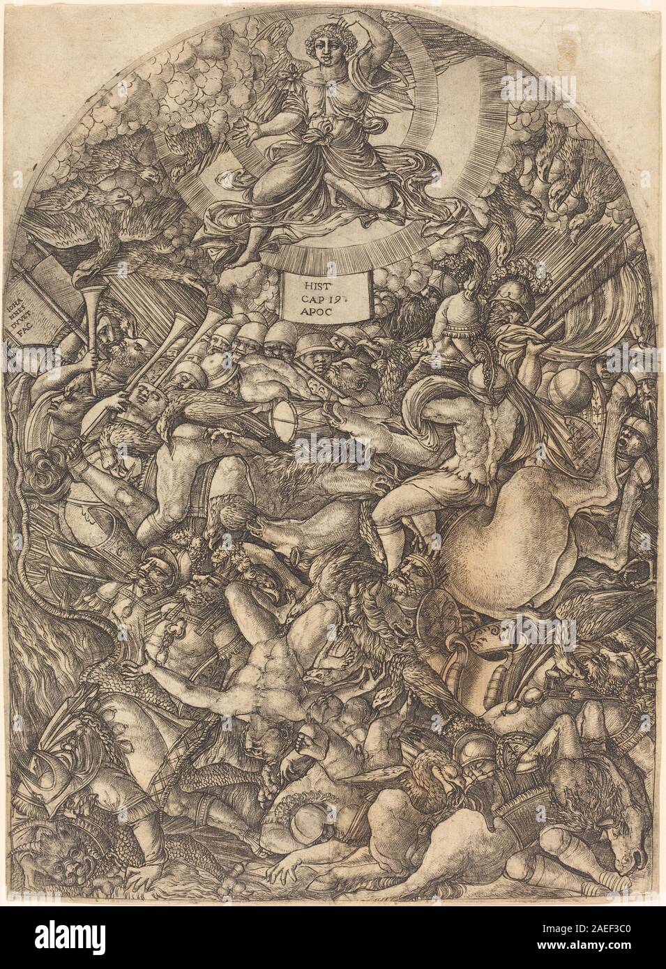 Jean Piumino, l'angelo nel sole chiamando gli uccelli da preda, 1546-1556 l'angelo nel sole chiamando gli uccelli della preda; 1546/1556 Foto Stock