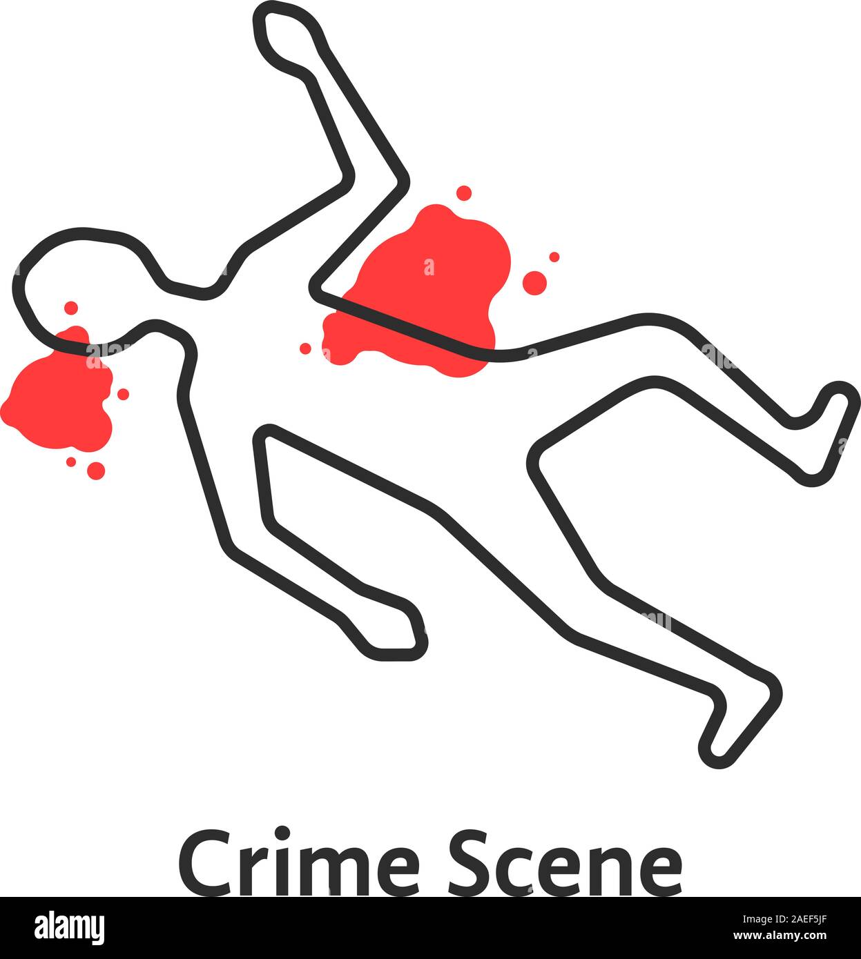 Semplice crime scene icona isolati su sfondo bianco Illustrazione Vettoriale