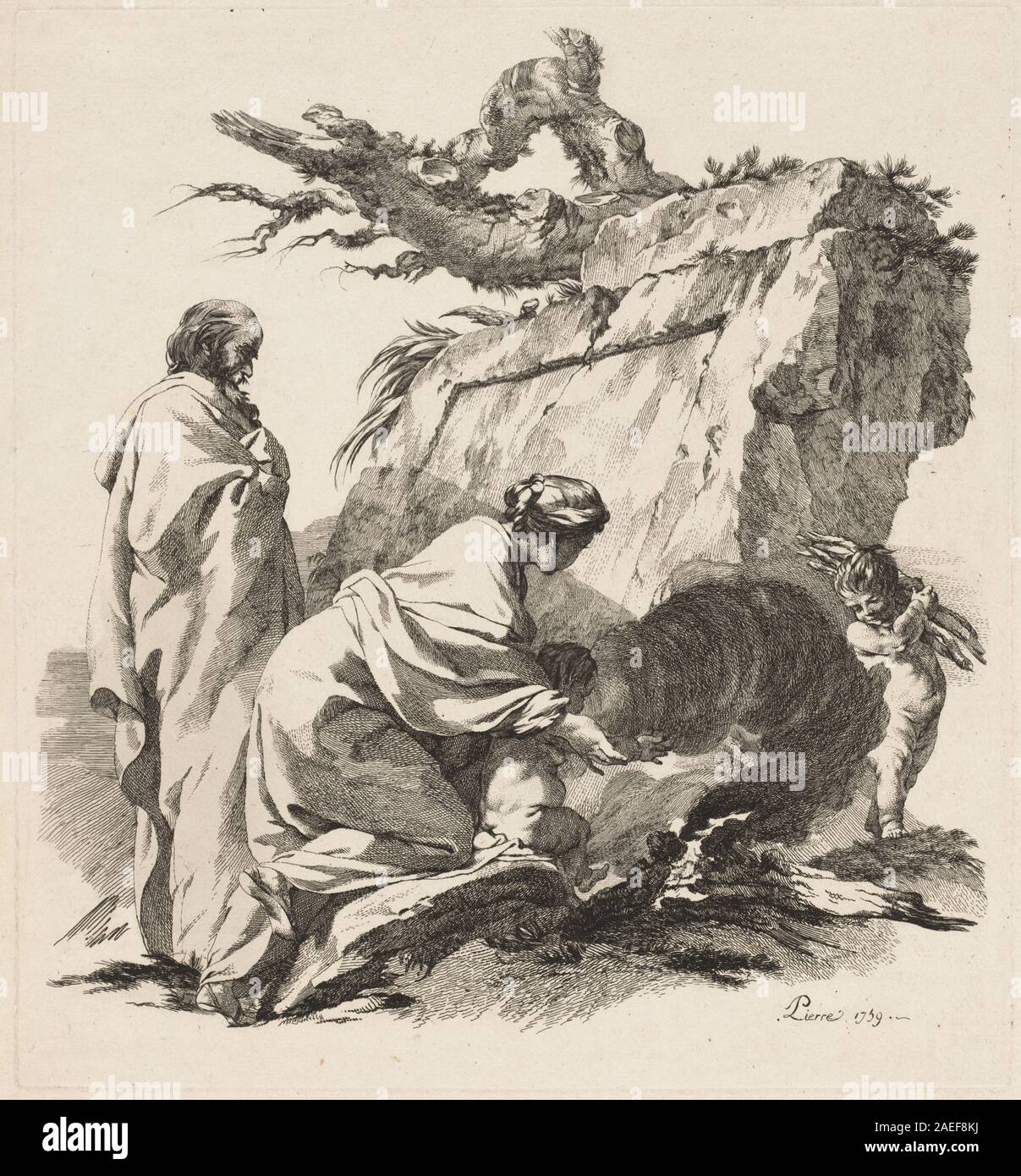 Jean-Baptiste-Marie Pierre, resto sulla fuga in Egitto, 1758 Resto sulla fuga in Egitto; 1758data Foto Stock