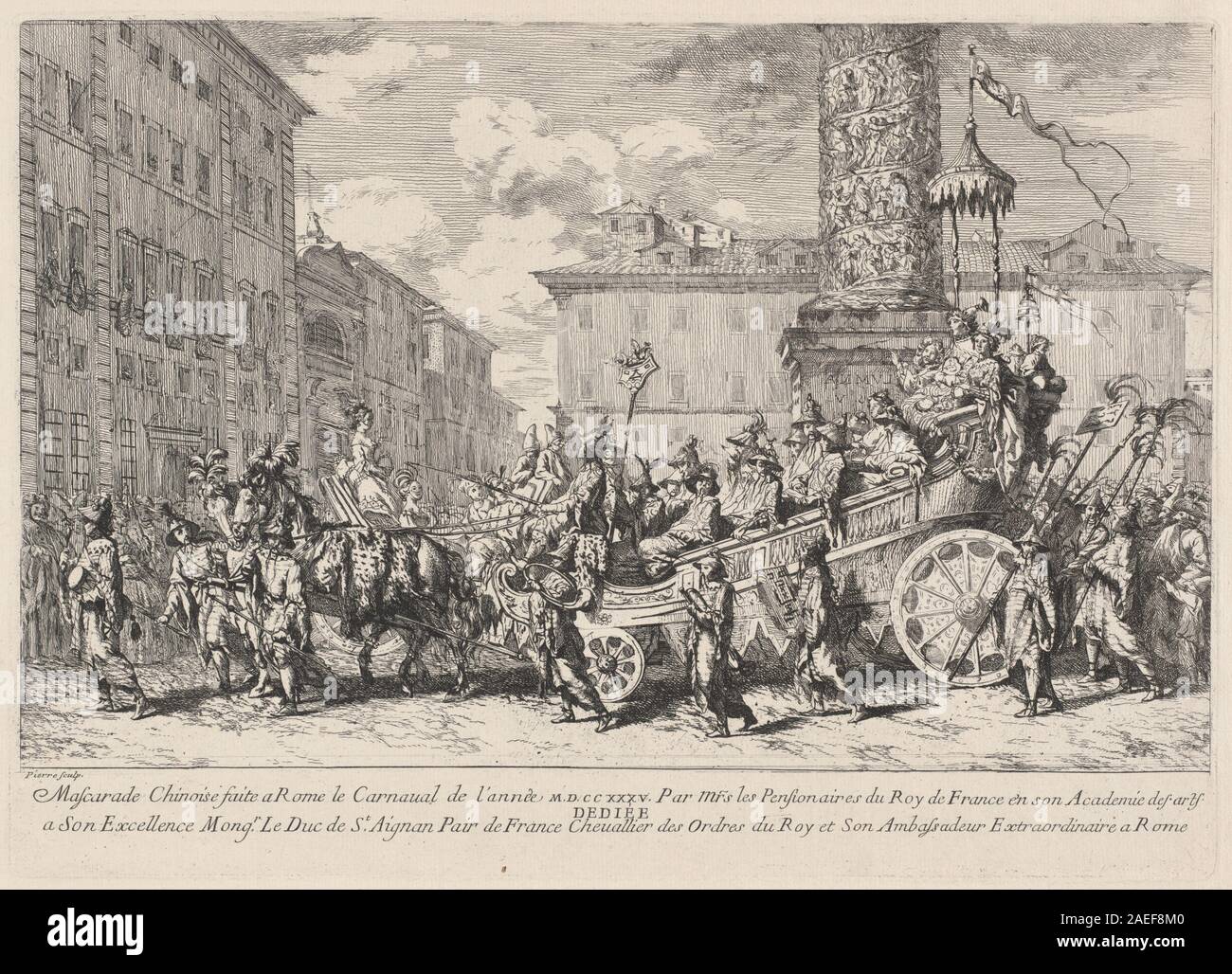 Jean-Baptiste-Marie Pierre, Mascarade Chinoise faite a Roma (Cinese Masquerade), 1735 Mascarade Chinoise faite a Roma (Cinese Masquerade); 1735data Foto Stock
