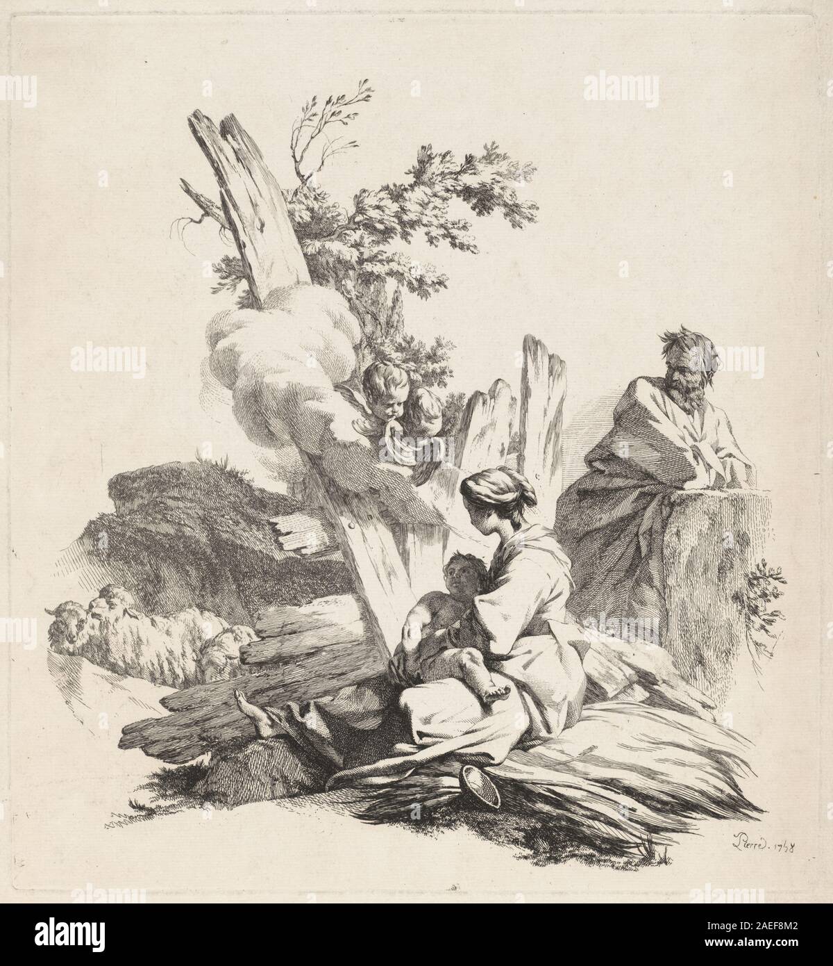 Jean-Baptiste-Marie Pierre, resto sulla fuga in Egitto, 1759 Resto sulla fuga in Egitto; 1759data Foto Stock