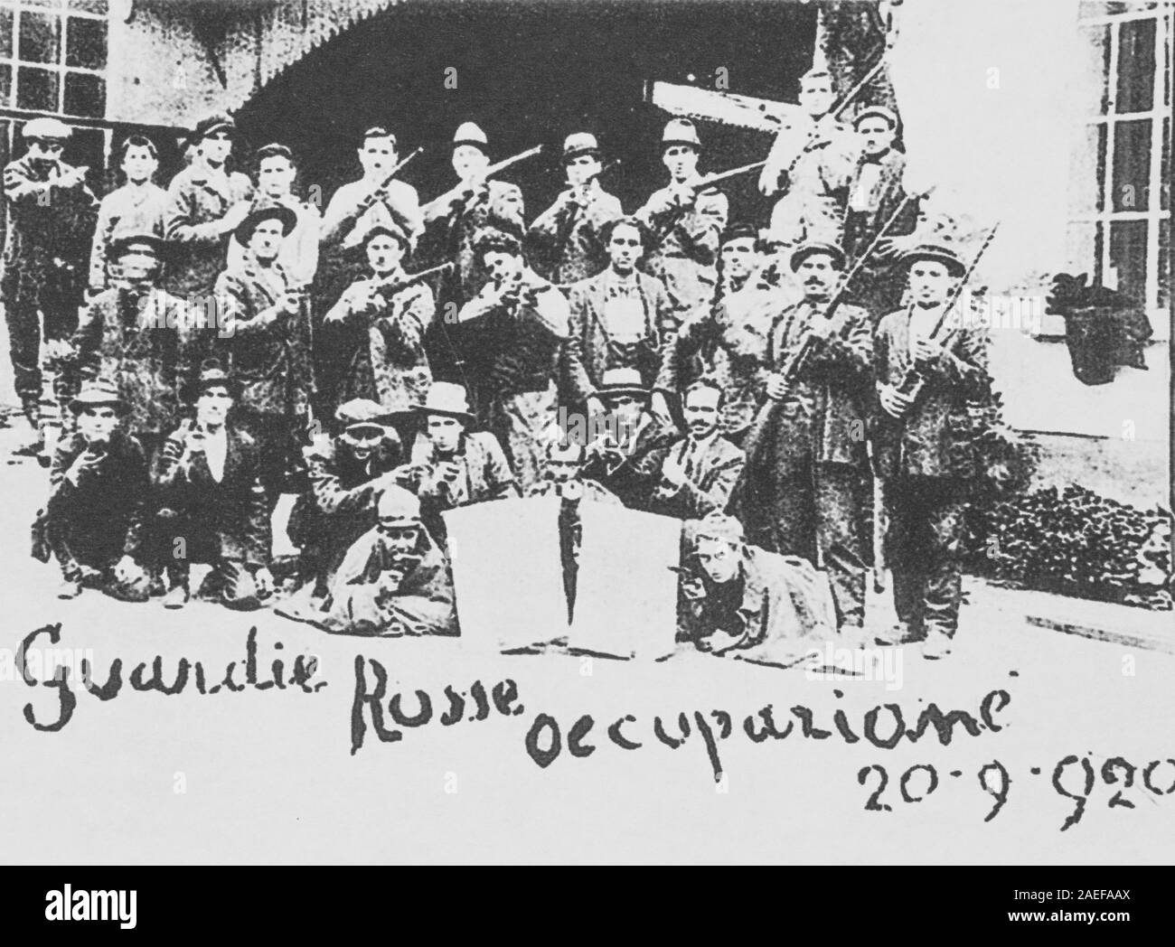 Le guardie rosse fabbrica occupata, Torino, Italia, XX SETTEMBRE 1920, collezione privata Foto Stock