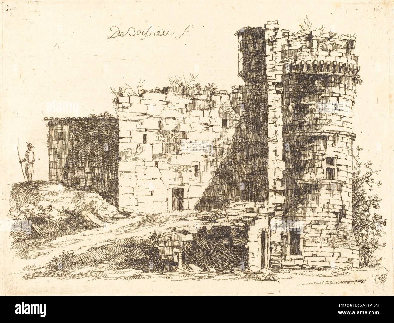 Jean-Jacques de Boissieu, Rovine dell'Château Saint-Chamond, Loire, 1759 rovine del Château Saint-Chamond, Loire; 1759data Foto Stock