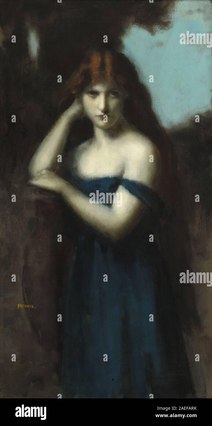 Donna in piedi, dipinta intorno al 1903 da Jean-Jacques Henner, è un ritratto di una figura femminile in posa verticale, che mostra precisione anatomica, sfumature sottili e il caratteristico trattamento di Henner per la luce e le tonalità della pelle. Foto Stock