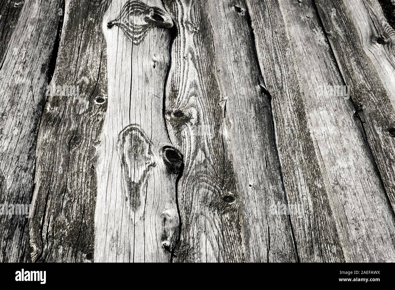 Texture di legno, sfondi di legno. Nodose, vintage delle tavole da vecchi fienili Foto Stock