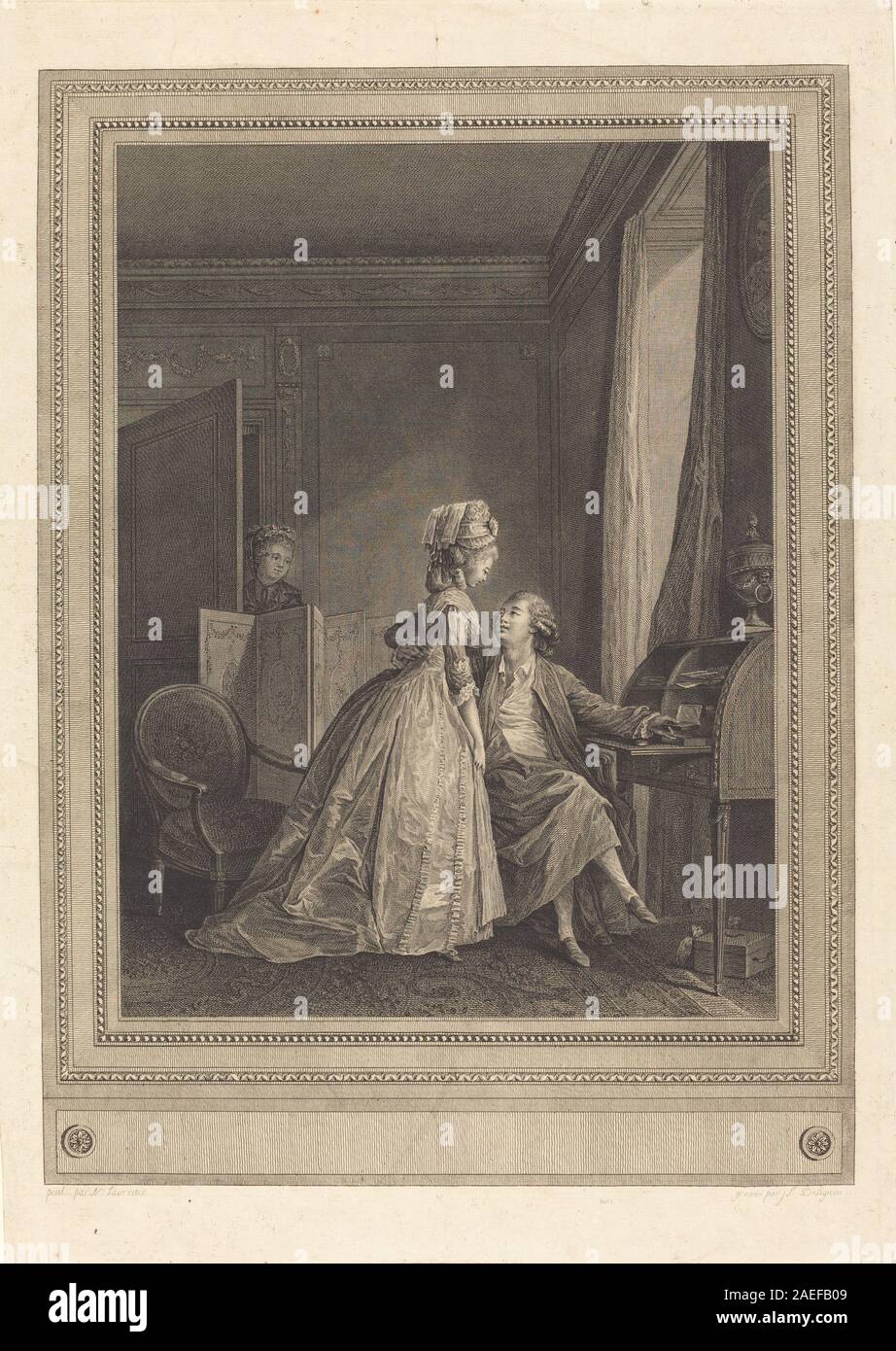Jean-Louis Delignon dopo Nicolas Lavreince, Les offres seduisantes, 1782 Les offres seduisantes; 1782data Foto Stock