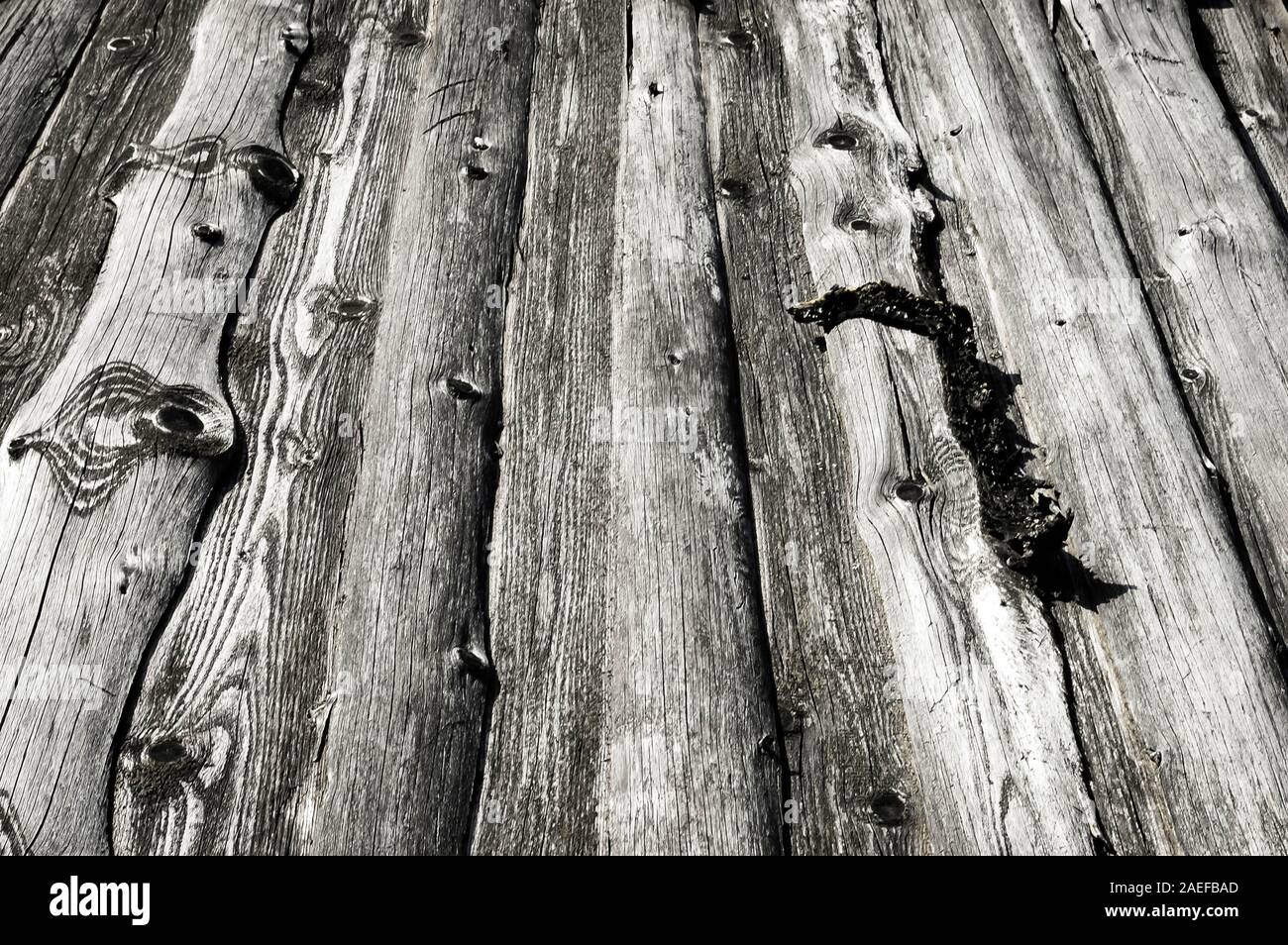 Texture di legno, sfondi di legno. Nodose, vintage delle tavole da vecchi fienili Foto Stock
