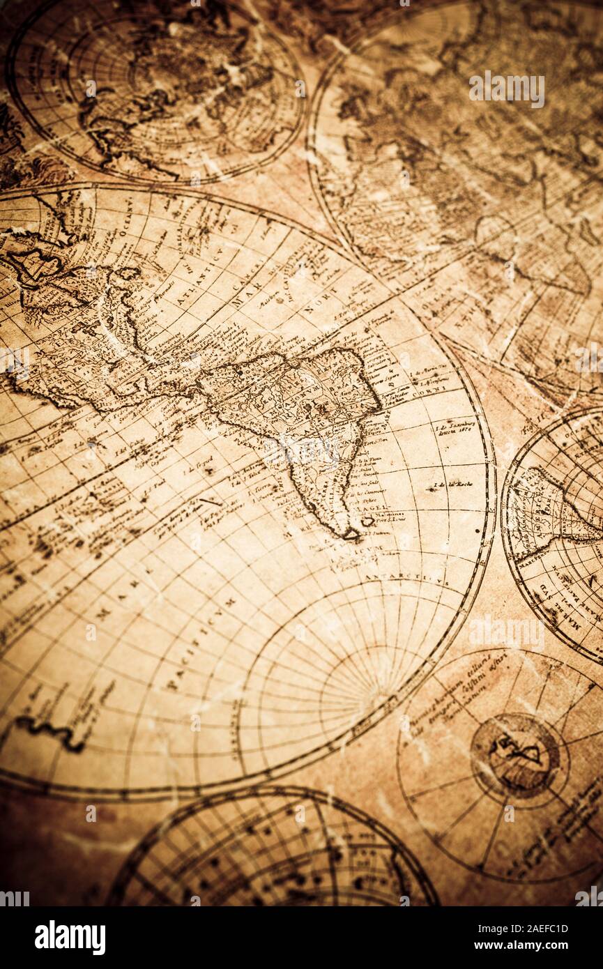 antica mappa del mondo Foto Stock