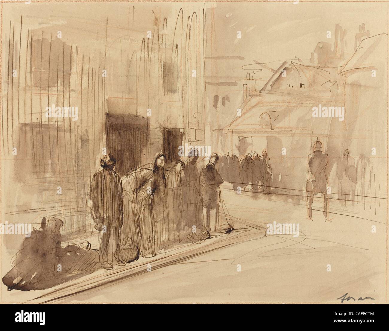 La schiavitù nel Nord è un'opera di Jean-Louis Forain del 1914-1919 che descrive le condizioni sociali legate al lavoro forzato nelle regioni settentrionali durante l'inizio del XX secolo, mostrando figure, attività e ambiente. Foto Stock