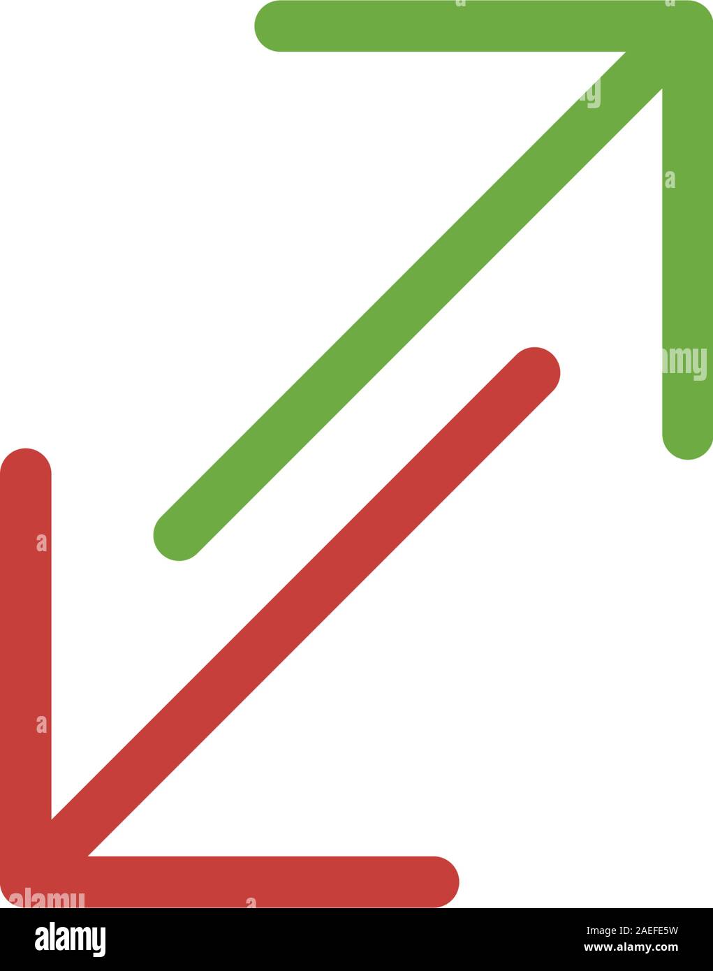 Due vie per le frecce in su e in giù icona web. Stock illustrazione vettoriale isolati su sfondo bianco. Illustrazione Vettoriale