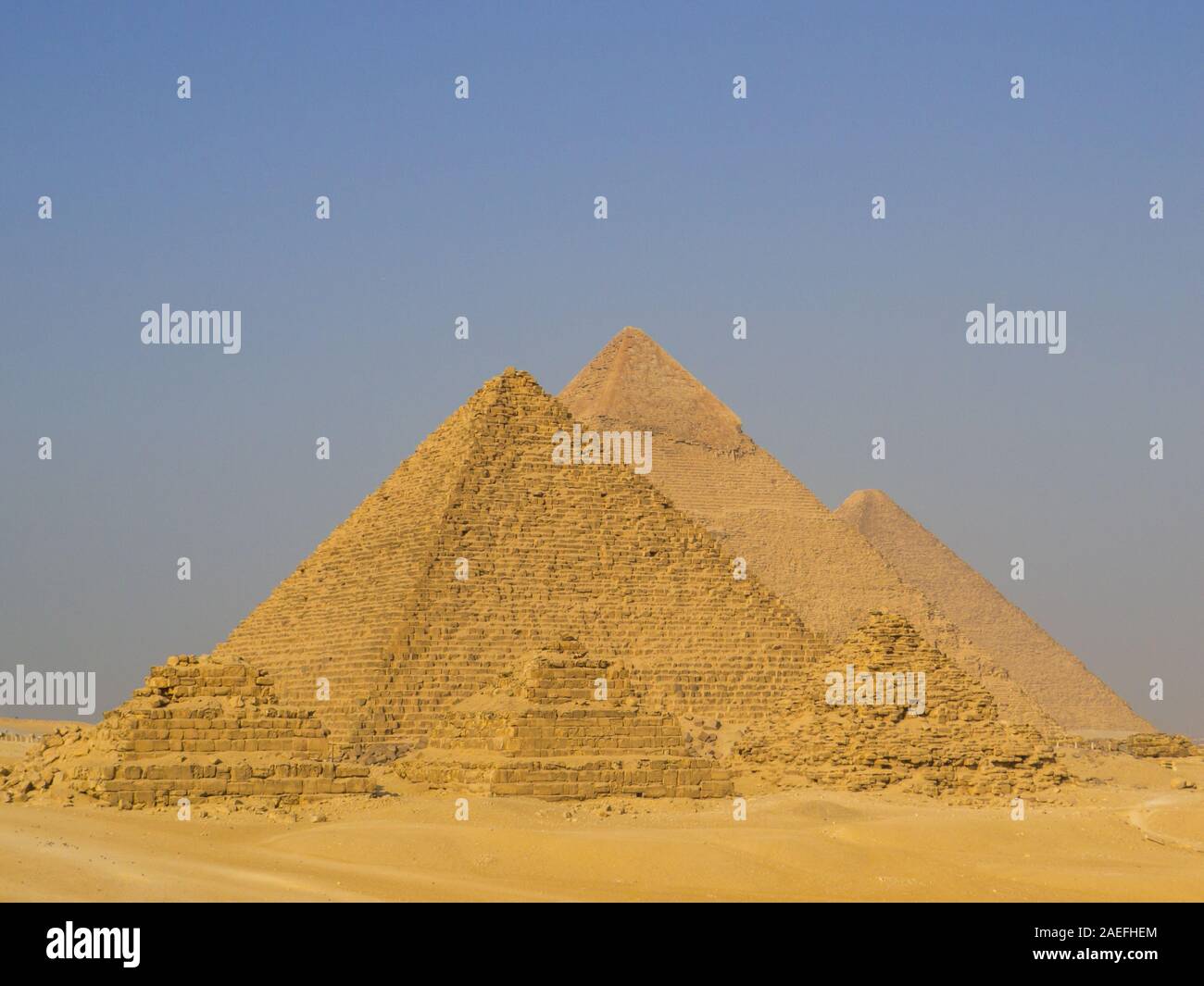 Piramidi di Giza in Egitto Foto Stock