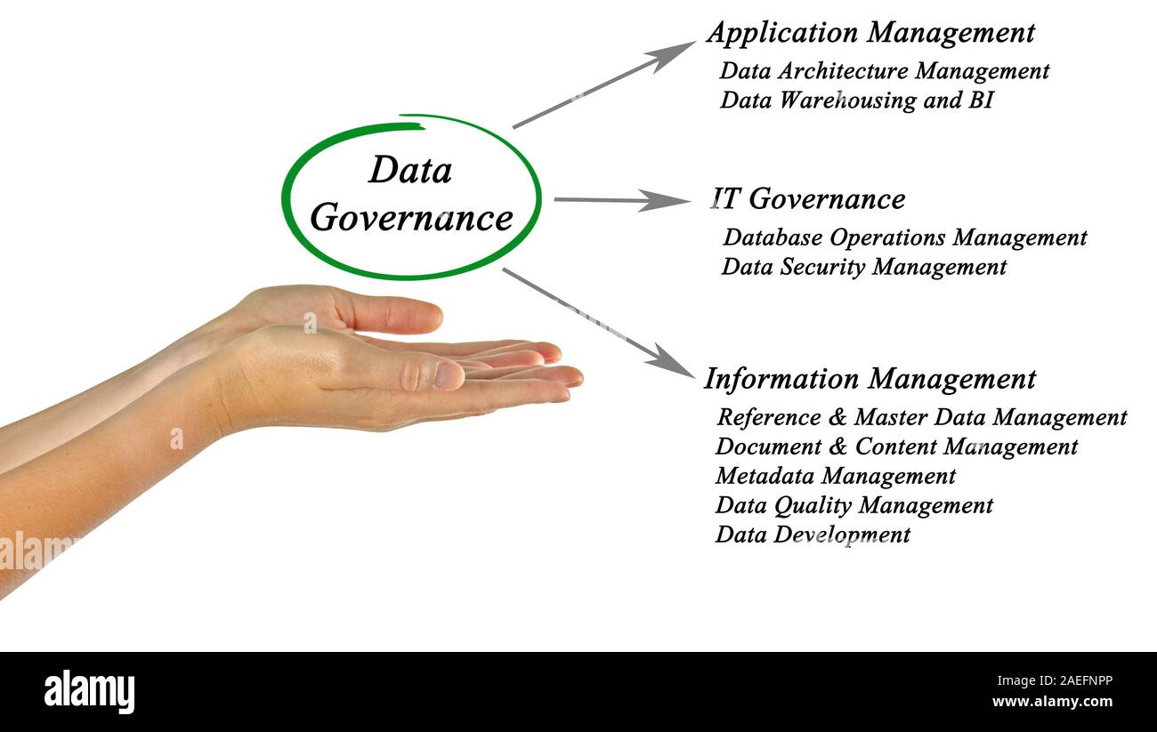 Schema di governance dei dati Foto Stock