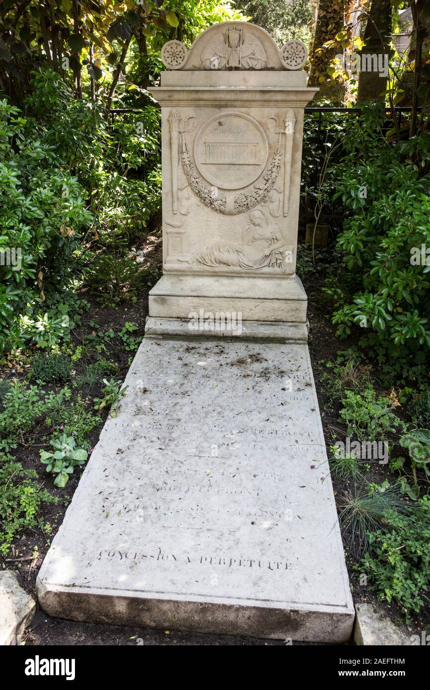 Cimitero di Pere Lachaise, tombe famose, Parigi Foto Stock