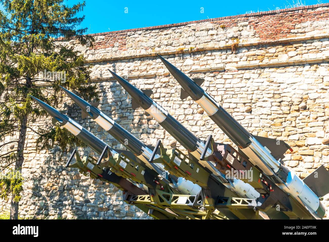 Fortezza di Belgrado Kalemegdan e museo di veicoli militari in Serbia. Si tratta di uno dei più famosi luoghi turistici. Foto Stock
