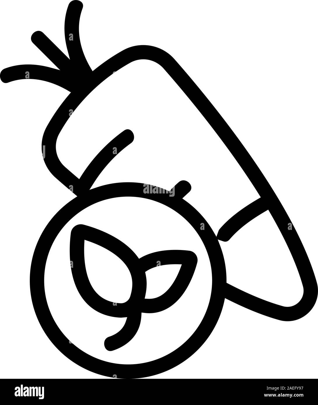 Naturale icona di carota vettore. Isolate il simbolo di contorno illustrazione Illustrazione Vettoriale