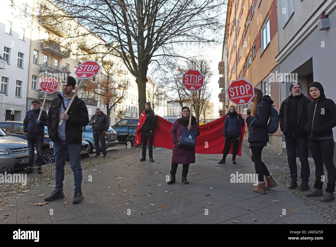 Settembre 12, 2019, Berlin, Germania: i manifestanti nella zona di nozze di Berlino protesta la speculazione immobiliare e affitto escursioni prima il tappo affitto va in vigore. Questa protesta fu per Gerald che aveva il suo appartamento ristrutturato e aumentata senza il suo consenso. (Credito Immagine: © Sean Smuda/ZUMA filo) Foto Stock