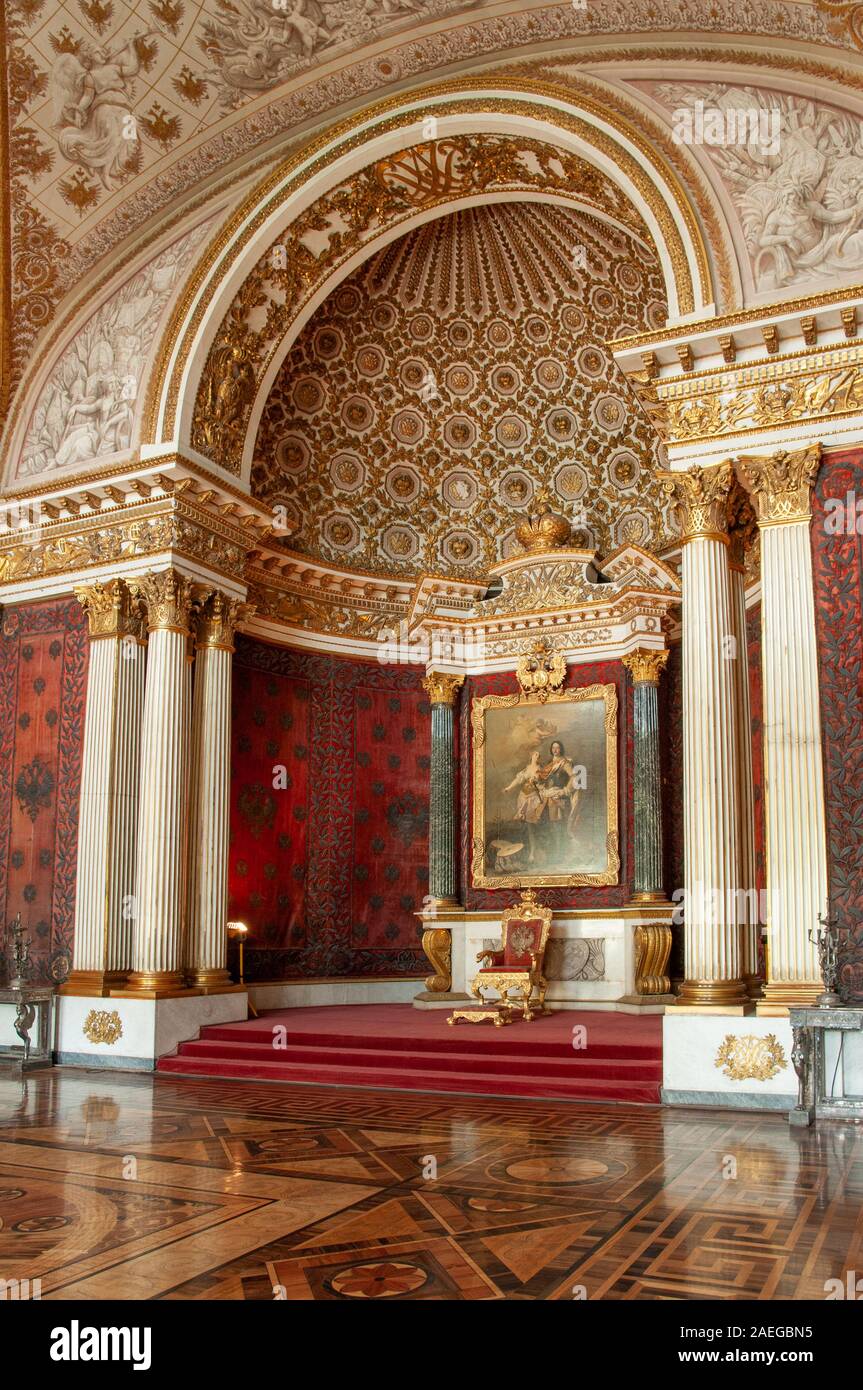 La piccola Sala del Trono nel Museo dell'Hermitage, San Pietroburgo, Russia Foto Stock