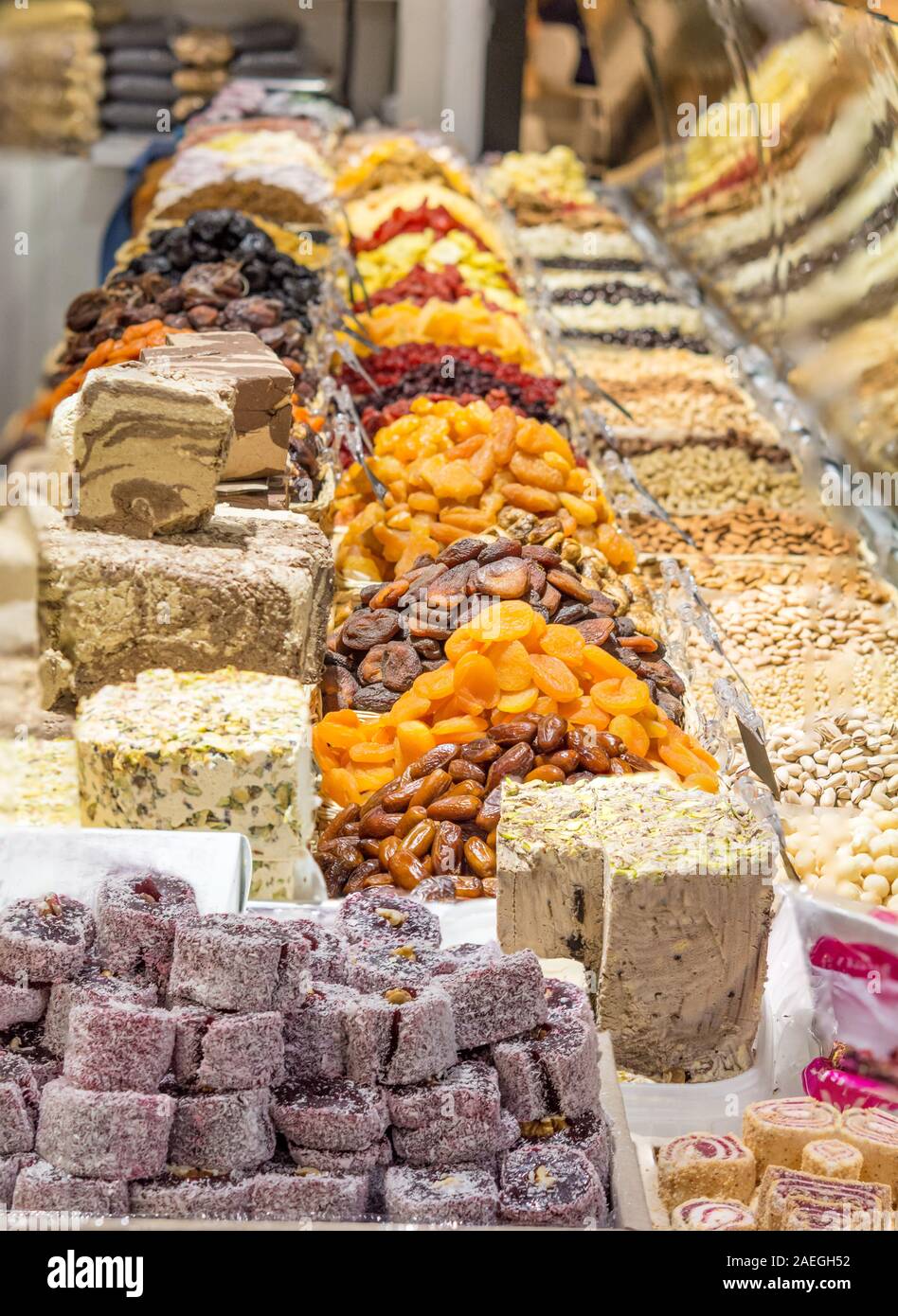 Contatore ( vetrina ) negozio di dolci orientali Foto Stock