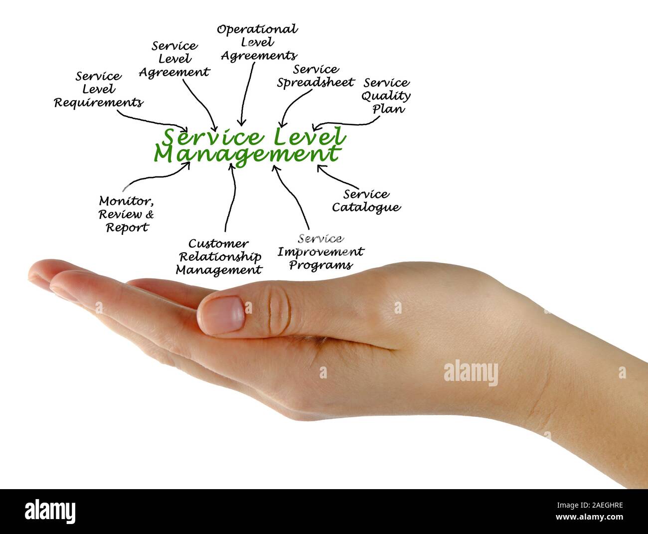 Schema di gestione del livello di servizio Foto Stock