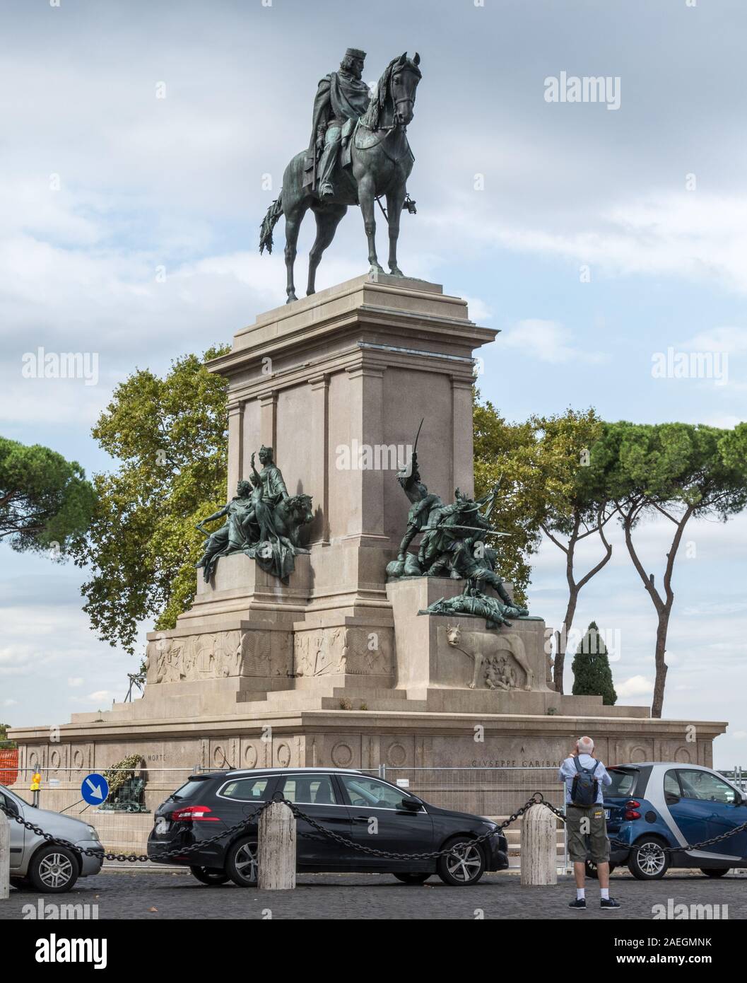 Roma, Italia - Ott 05, 2018: il maestoso monumento di Garibaldi a Roma Foto Stock