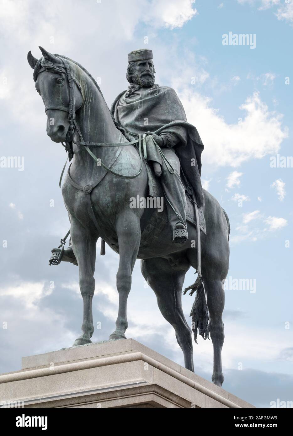 Roma, Italia - Ott 05, 2018: il maestoso monumento di Garibaldi a Roma Foto Stock