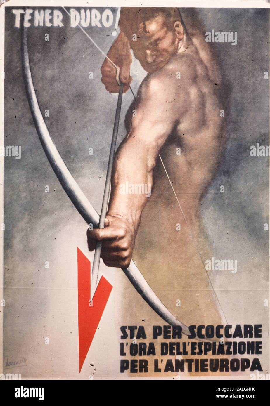 Tener duro!, Gino Boccasile, 1944 Foto Stock