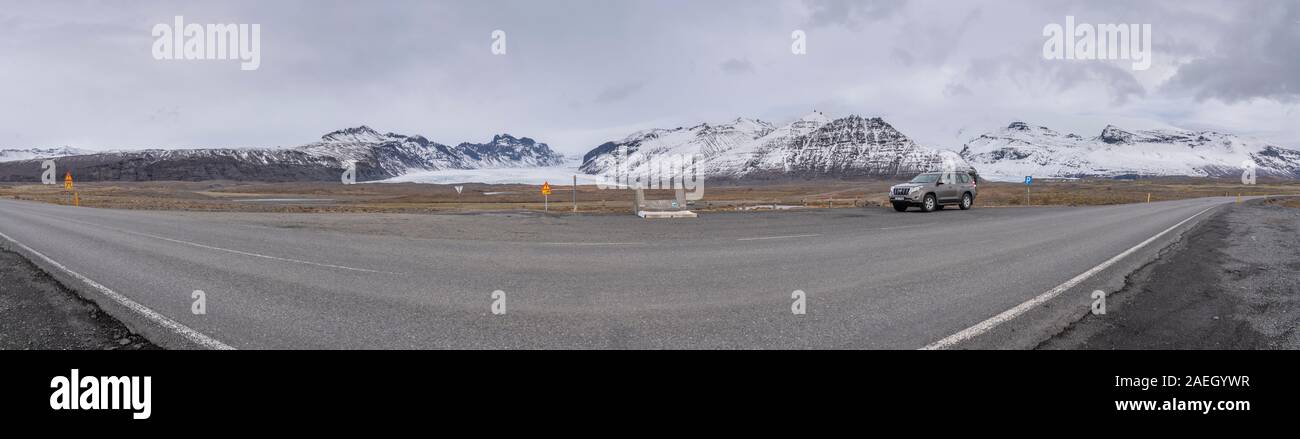 Skaftafell, Vatnajokull National Park, Islanda. Patrimonio Mondiale dell Unesco Foto Stock