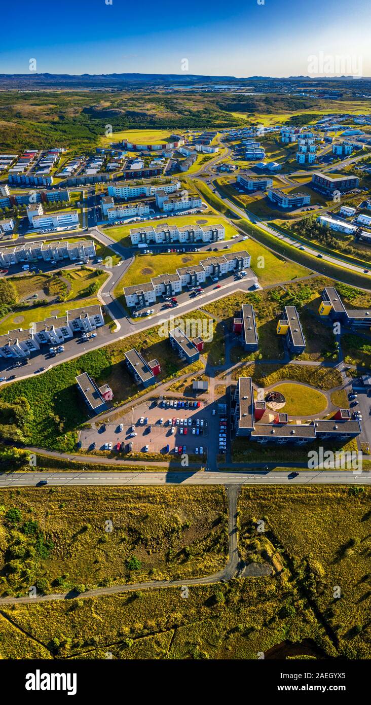 Il nuovo vicinato, Ulfarsardalur, Reykjavik, Islanda Foto Stock