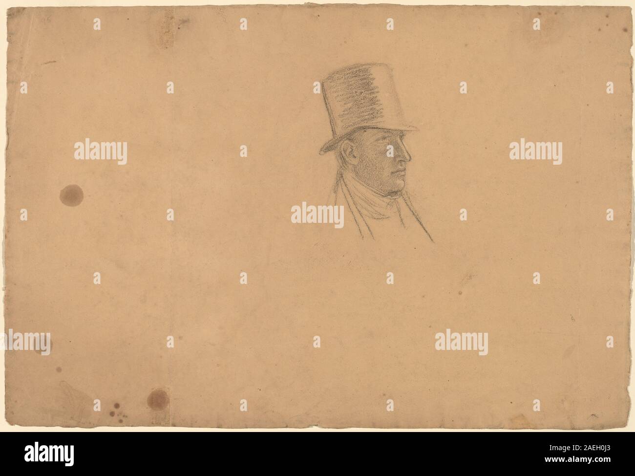 Autoritratto di John Vanderlyn che mostra l'artista in vista frontale, enfatizzando le caratteristiche facciali, l'espressione, l'abbigliamento e la tecnica pittorica. Foto Stock