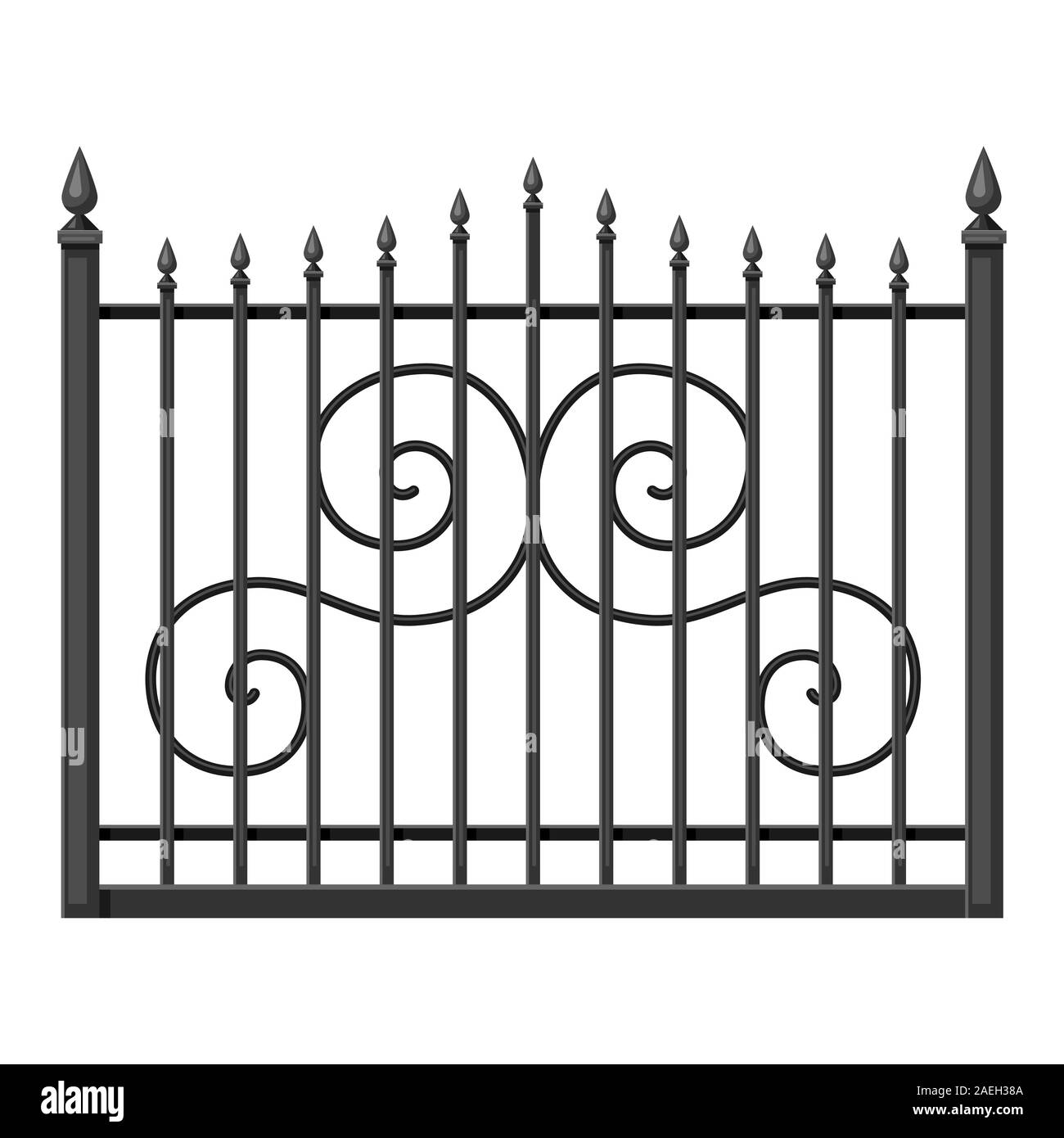 Illustrazione di metallo forgiato la recinzione. Illustrazione Vettoriale