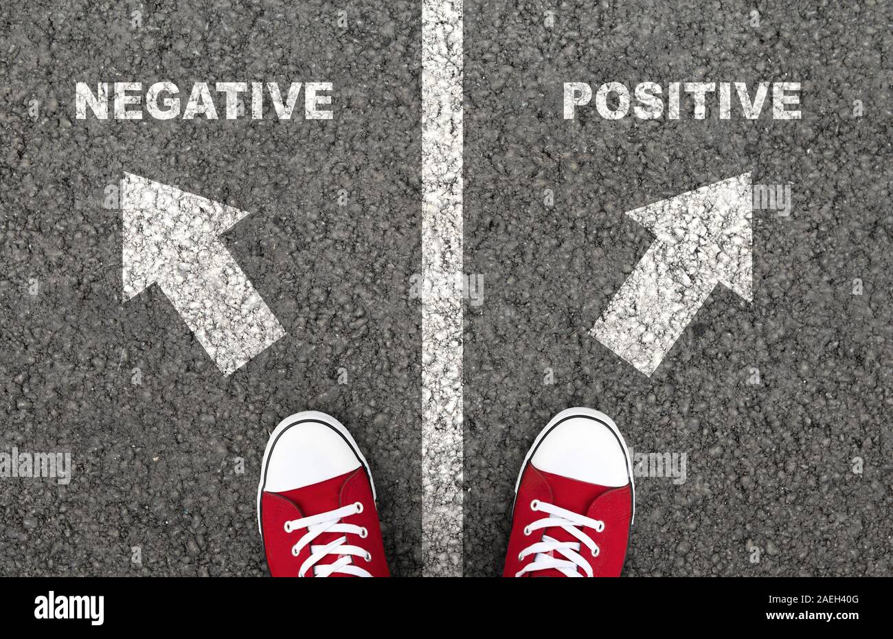 In negativo o in positivo il pensiero è una scelta personale Foto Stock