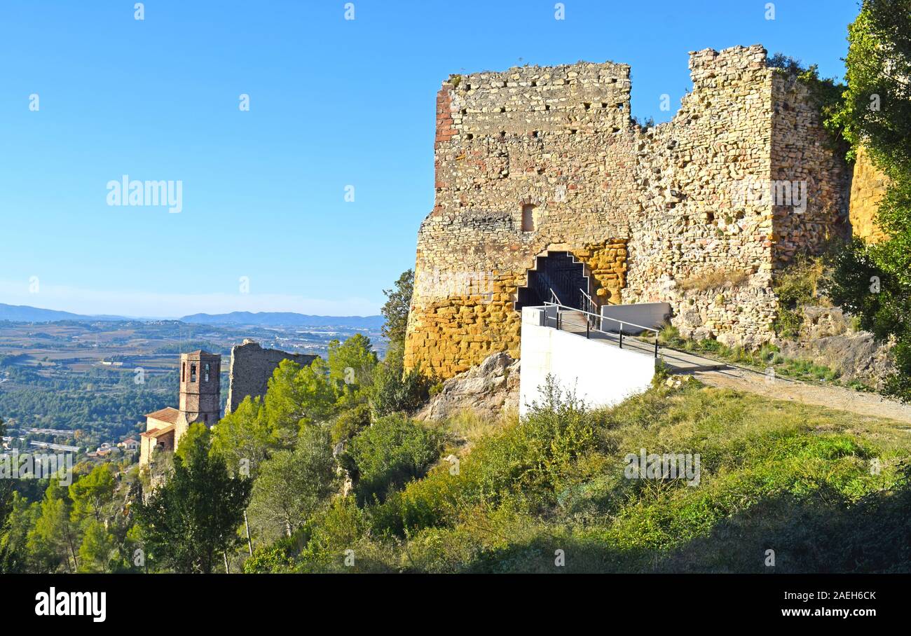 Il castello di gelida nella provincia di Barcellona Spagna Foto Stock