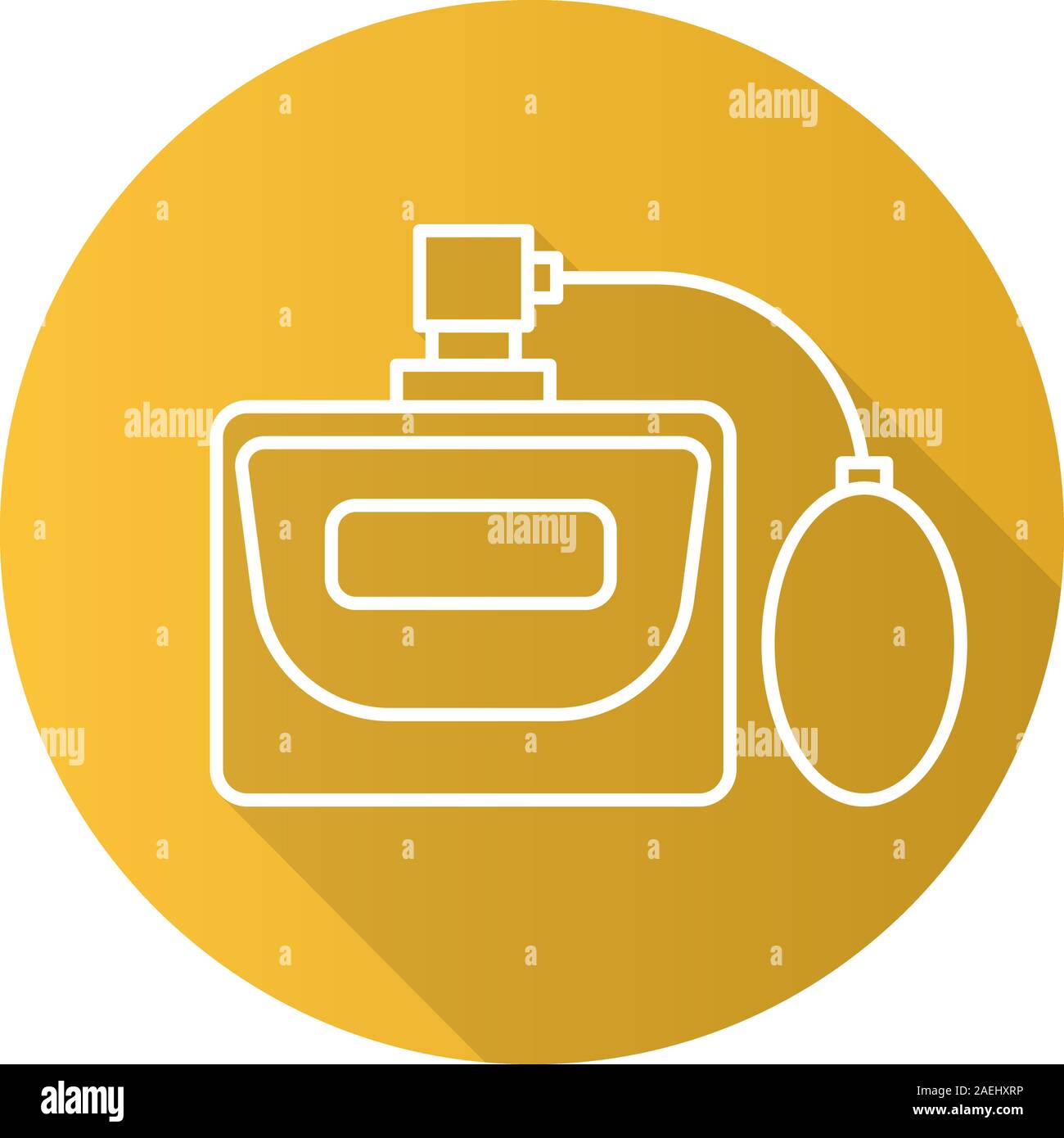 Le donne del profumo lineare piana lunga ombra icona. Linea del vettore simbolo Illustrazione Vettoriale